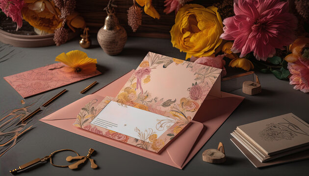Featuring a beautiful pink and yellow color combination and intricate floral designs