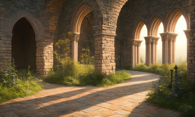 ai generated interior of a traditional castle, building