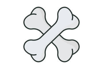 Bone icon illustration. icon related to human organ. Flat line icon style, lineal color. Simple vector design editable