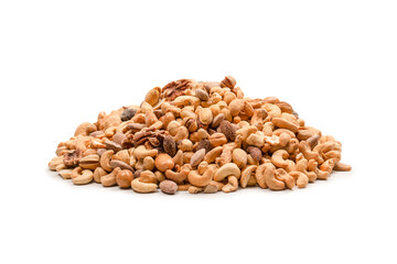 A group of almonds, pistachios, walnuts, macadamia, cashews.