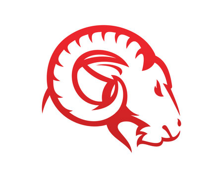 great ram head logo, silhouette of goat face vector illusstrations, Mountain goat head vector logo