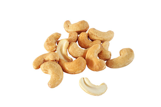 Pile of Roasted cashew nut isolated  in png format 