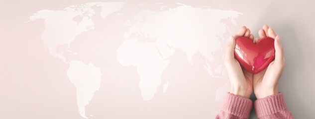 Hand cover heart shape , Generative Ai