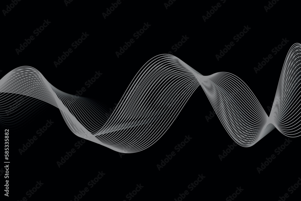 Poster monochrome. white and black wave. abstract background, suitable for landing page and computer deskto