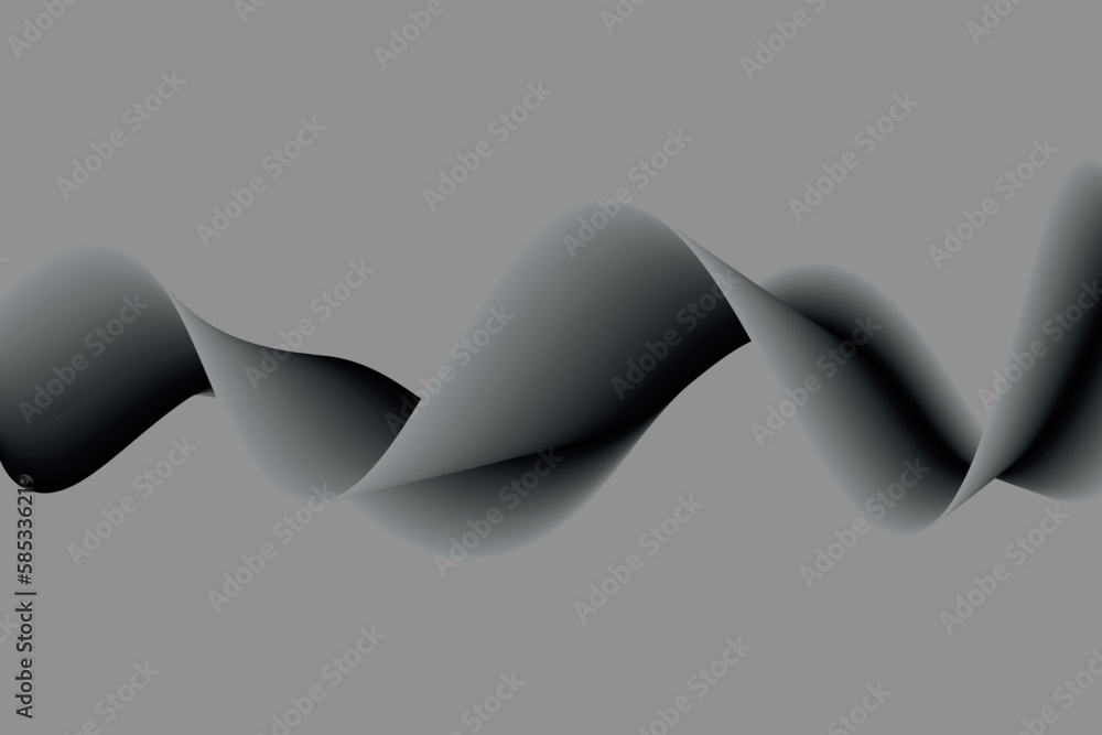Aufkleber monochrome. white and black wave. abstract background, suitable for landing page and computer deskto