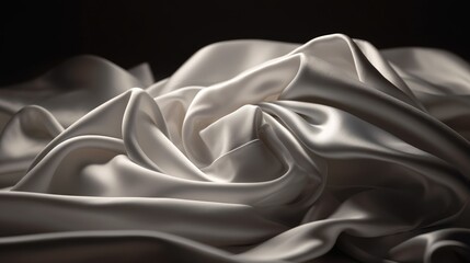 Elegant 3D silk fabric on monochromatic background, 3D render, perfect for various design purposes. AI GENERATED.