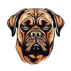 Logo Bullmastiff Dog on Isolated Tansparent Background, png. Generative AI