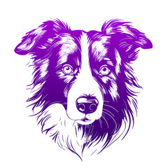 Logo Border Collie Dog on Isolated Tansparent Background, png. Generative AI
