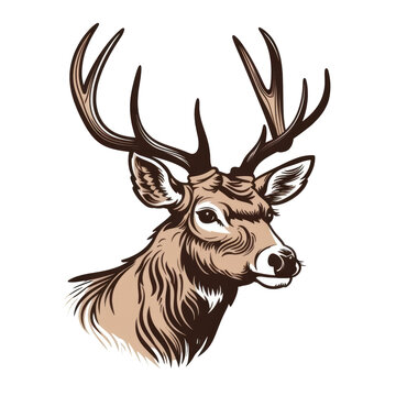 Logo Deer on Isolated Tansparent Background, png. Generative AI