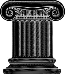 Column Pillar From Roman or Greek Temple Woodcut