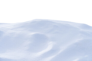 white snow in daylight, background, isolate on black background