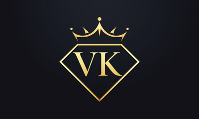 Diamond crown vector. Luxury queen logo for jewelry vector with letters