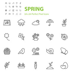 set of spring icons, flower, nature, easter, season