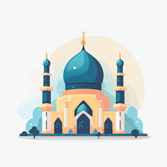 Flat and Cartoon Style Icon Illustrations of Muslim Mosque