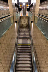 Lights and shadows in Dusseldorf metropoliten