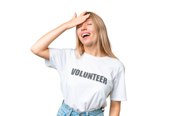 Young volunteer woman over isolated chroma key background has realized something and intending the solution