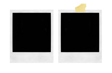 Empty Polaroid photo frames on transparent background, extracted, png file