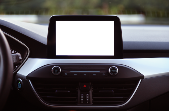 White screen on car touchscreen.
