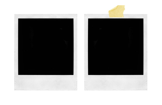 Empty Polaroid photo frames on transparent background, extracted, png file