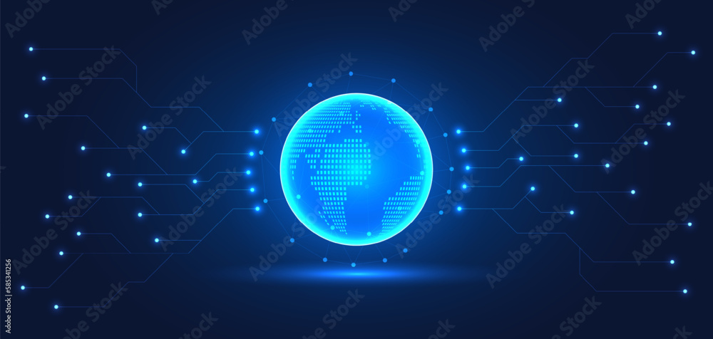 Poster global blockchain technology network that connects smart technology to provide instant access to inf