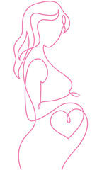 Obraz na płótnie Canvas Abstract pregnant woman. Pregnancy and motherhood vector continuous line drawing