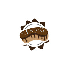Chocolate bread logo for food company vector illustration design