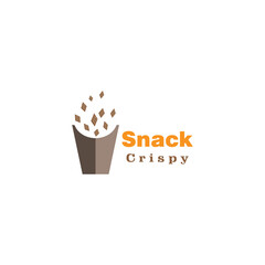 crispy snack food logo design vector illustration
