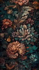 Vintage flower background, made with generative ai