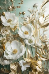 Obraz na płótnie Canvas Floral pattern background, made with generative ai