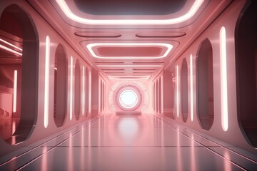 Sci- fi hallway made with generative ai