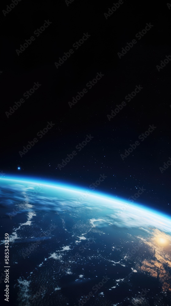 Sticker satellite view of planet earth from space, made with generative ai