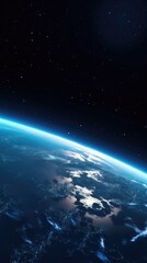 Fototapeta premium Satellite view of planet earth from space, made with generative ai