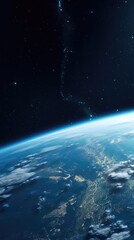 Obraz premium Satellite view of planet earth from space, made with generative ai