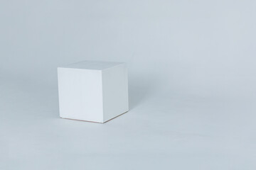 White cube on a white background