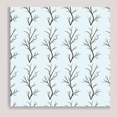 Naklejka premium Branches of trees intertwine. Seamless pattern natural theme. Branches and stripes pattern