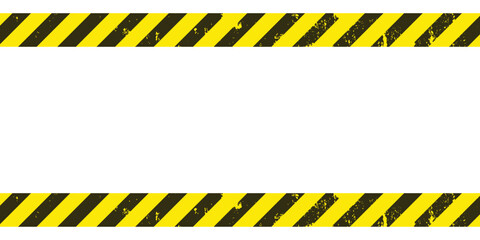Line yellow and black color with texture and text space. Warning sign on white background. Blank Warning Sign. Warning Background for your design. Template. EPS10.  