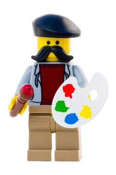 Dortmund - Deutschland 26. März 2023 Lego Minifigure Künstler