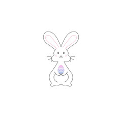 Obraz premium white rabbit with easter eggs