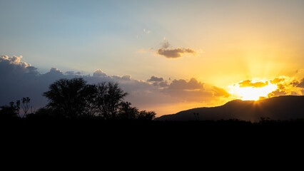 Breathtaking sunset at Samburu National Reserve, Kenya.