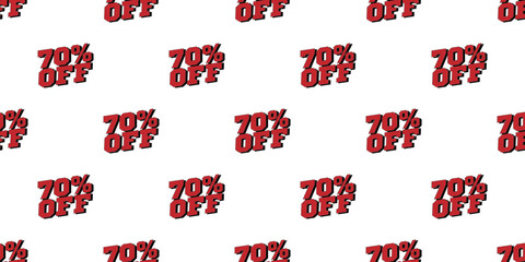 Sale 70 percent off banner pattern. Vector illustration.