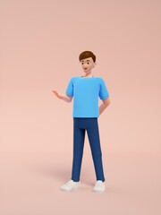 3D rendering of young fashionable men