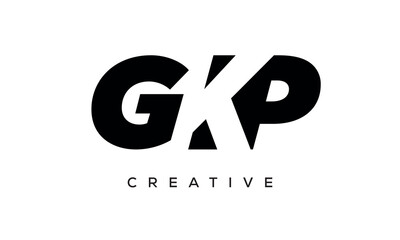 GKP letters negative space logo design. creative typography monogram vector	