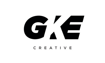 GKE letters negative space logo design. creative typography monogram vector	