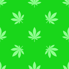 Fototapeta premium Seamless pattern of cannabis leaf, marijuana plant, hemp leaves
