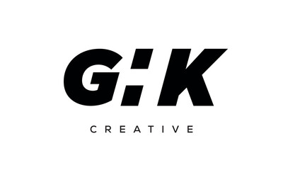 GHK letters negative space logo design. creative typography monogram vector	