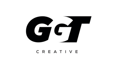 GGT letters negative space logo design. creative typography monogram vector	