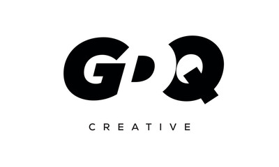 GDQ letters negative space logo design. creative typography monogram vector	