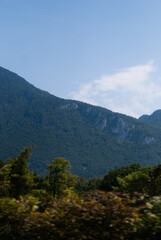 View on hills in mountains in Alps