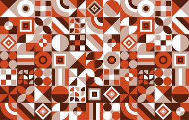 Abstract Pattern Geometric Shapes Background Brown Orange White