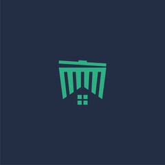 House trash bin logo or home trash bin logo